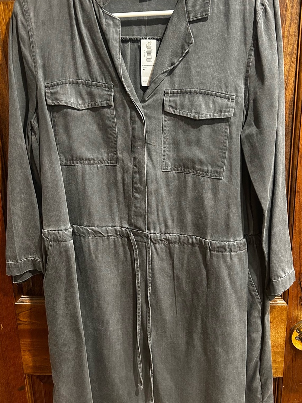 Old Navy Gray Utility Shirt Dress